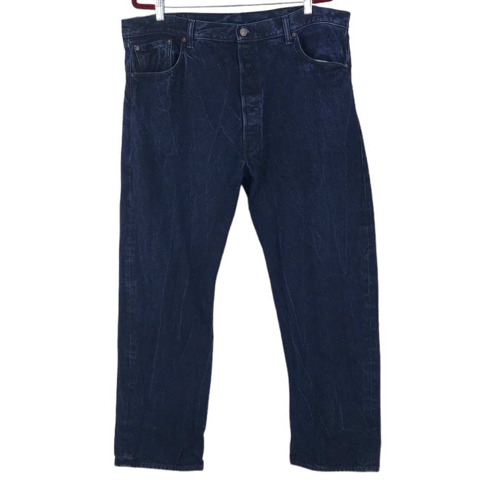 Levi's Men's dark Wash 501 Button Fly Jeans Size 42 X 32